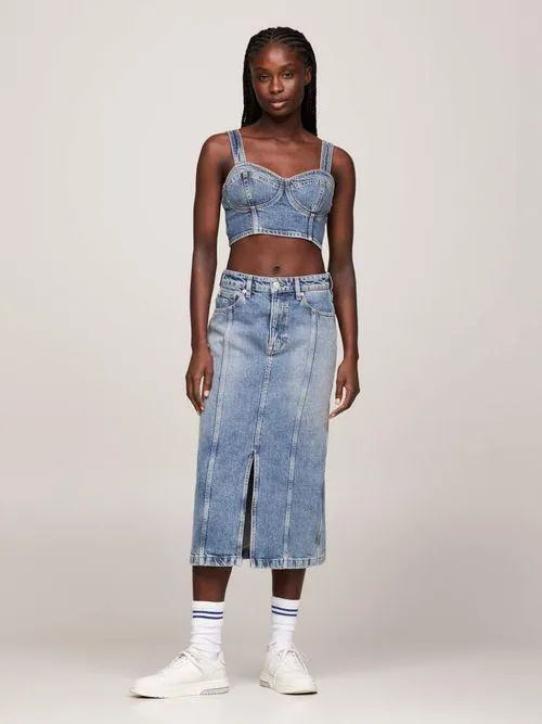 Top cropped de corte skinny de mujer Tommy Jeans