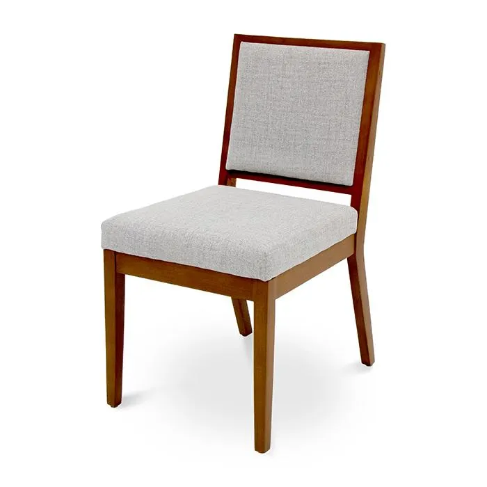 Silla Tela Taupe/nogal Lonu