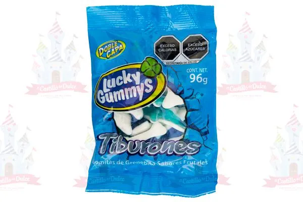 LUCKY GUMMYS GOMA TIBURONES 12/10 PZAS 96 GRS