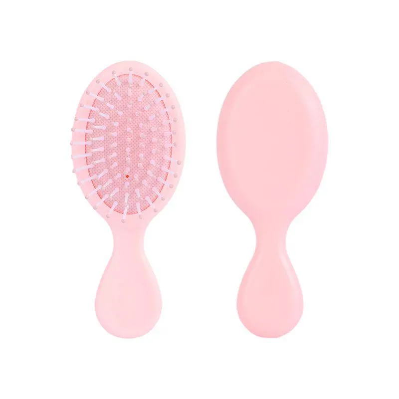 Mini Cepillo Para Cabello Sintético Rosa 14 cm