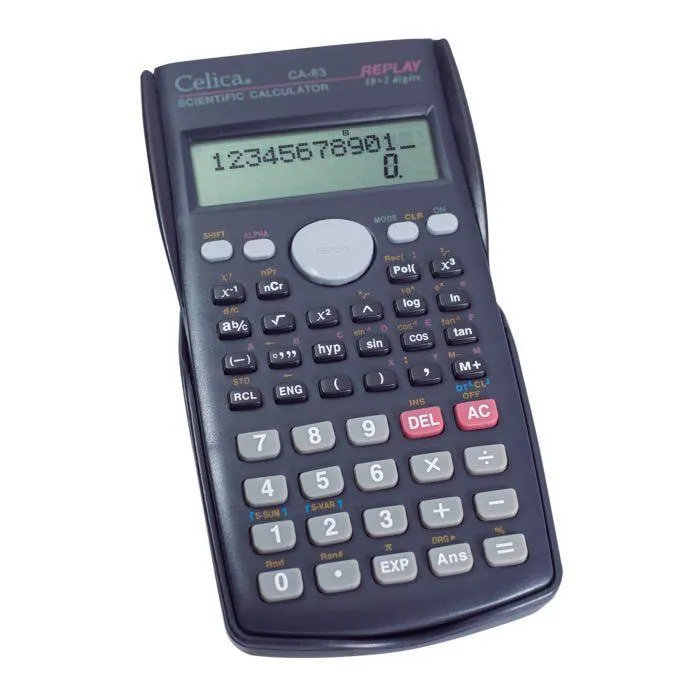 CALCULADORA CIENTIFICA CELICA CA83BK 10+2 DIG.+2 LIN BATERIA 240 FUNC.