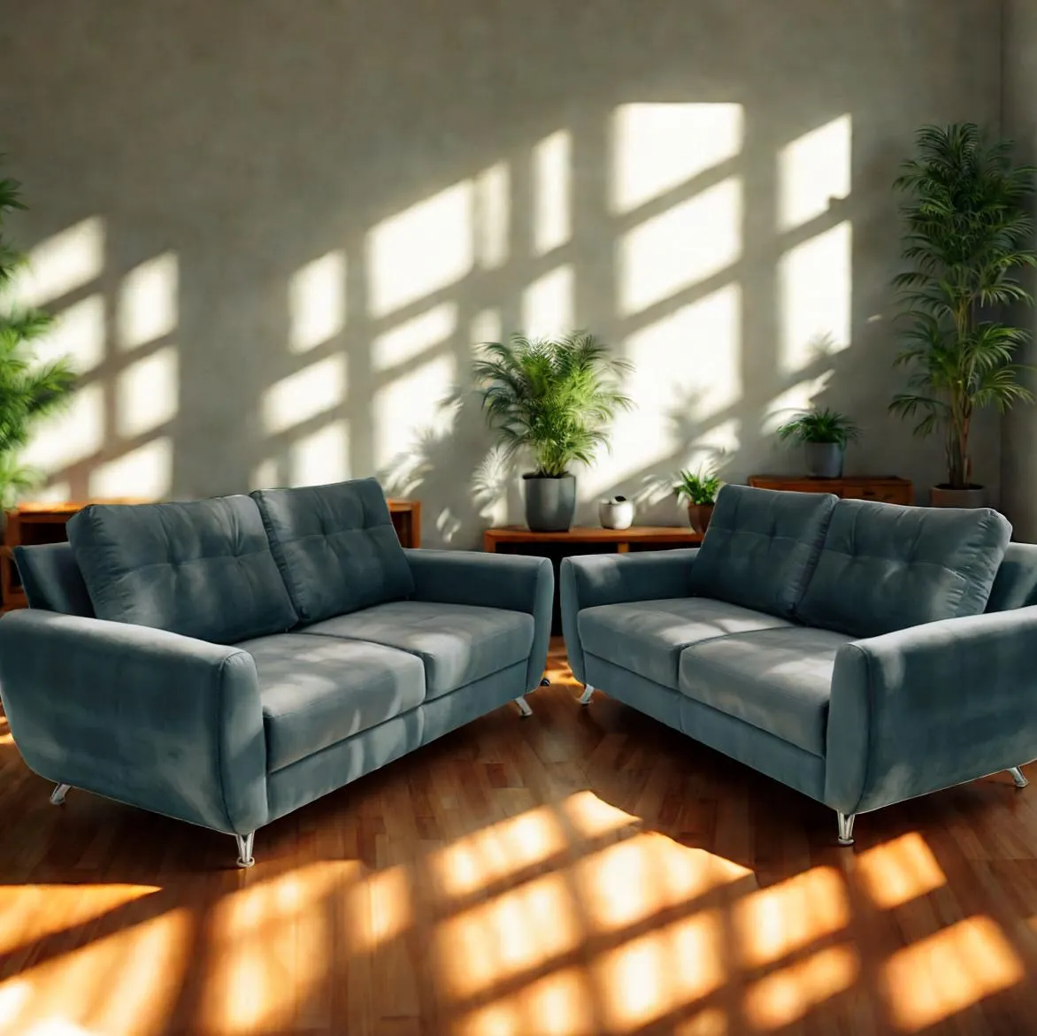 Sala Kenia Sofá y Love Seat Gris