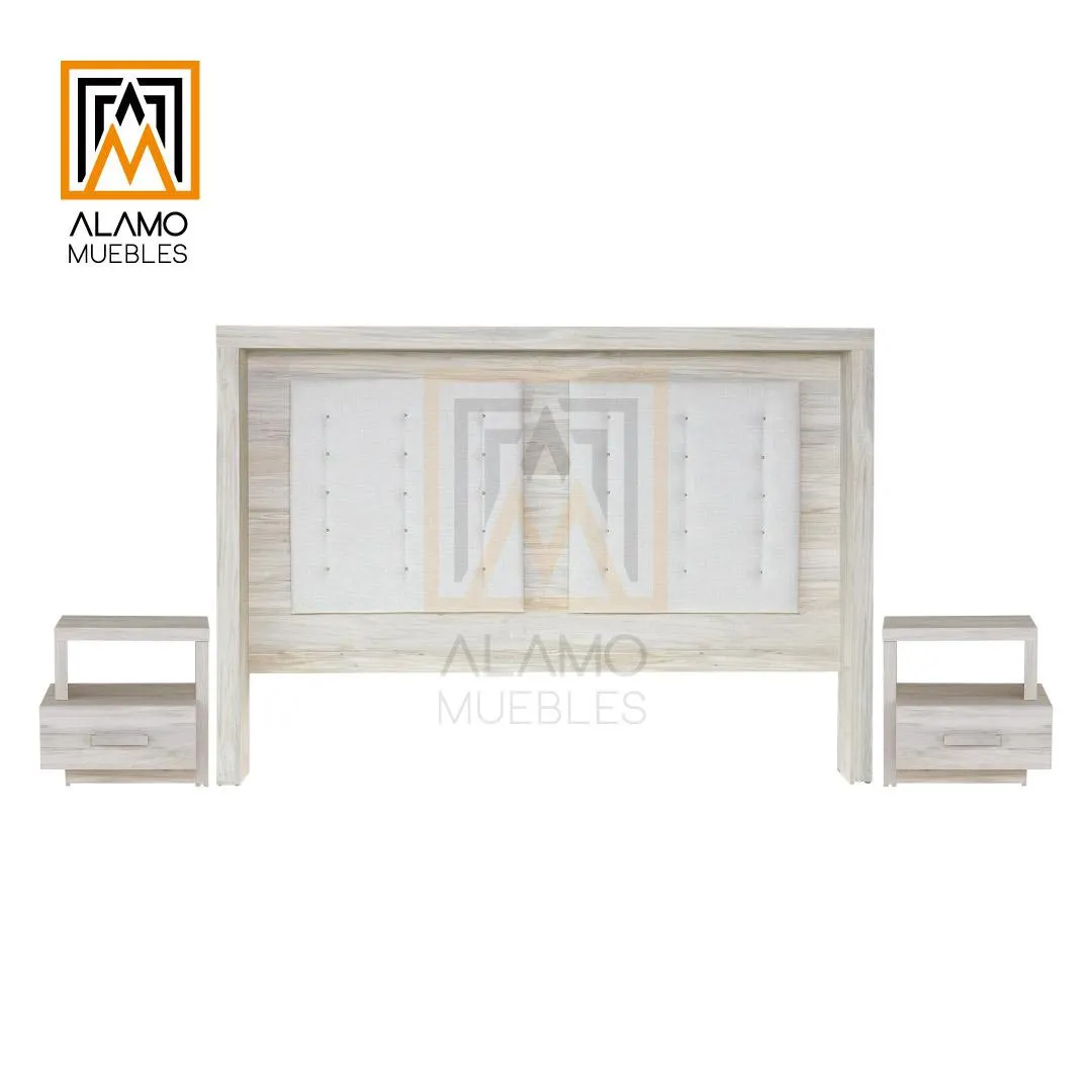 Cabecera Suecia King Size + 2 Buros Alesa Ambrossia