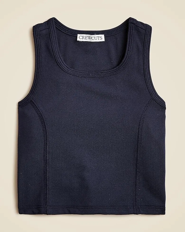 Girls' seamed tank top in performance jersey