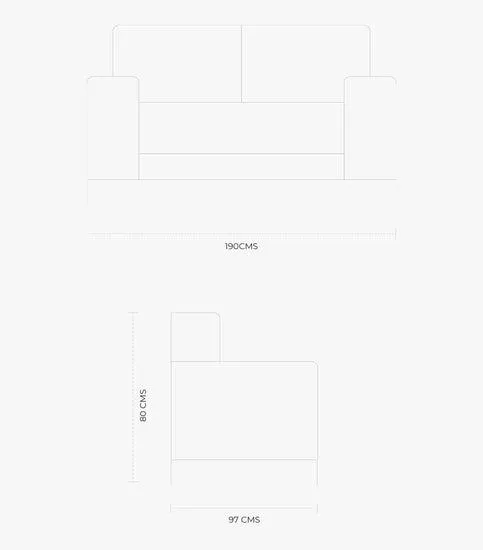 Love Seat Irlanda de Tela color Gris