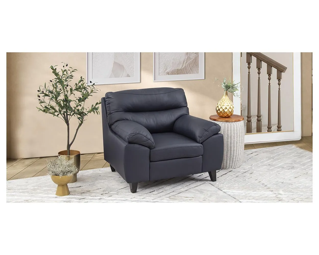 Sillón Piel Match Bolton Azul