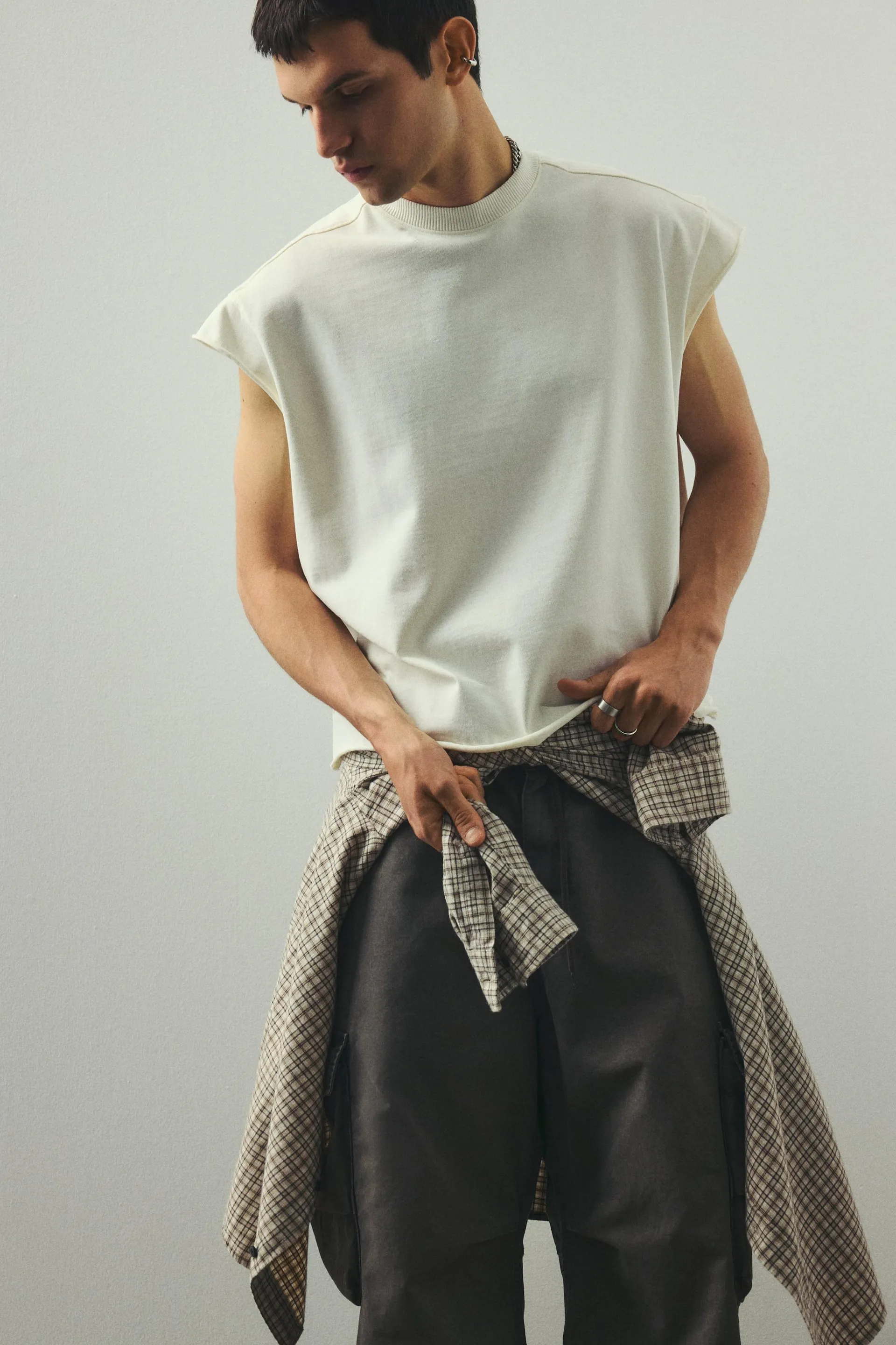 Playera sin mangas Oversized Fit