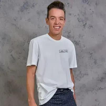 Mijitos Camiseta manga corta masculina descanso Blanco talla S