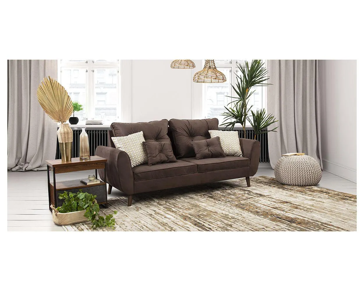 Sofá 3 Plazas Aria Café