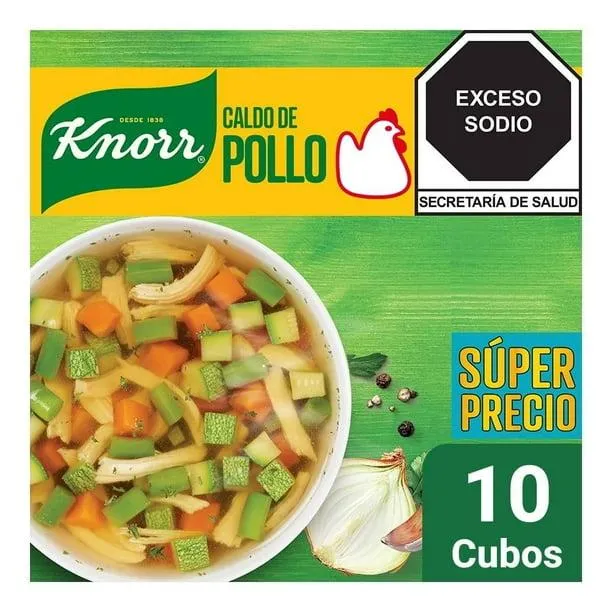 Caldo de pollo Knorr 10 cubos de 10.5 g c/u