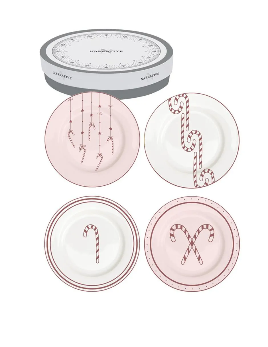 Set platos navideños N Narrative Candycane de porcelana