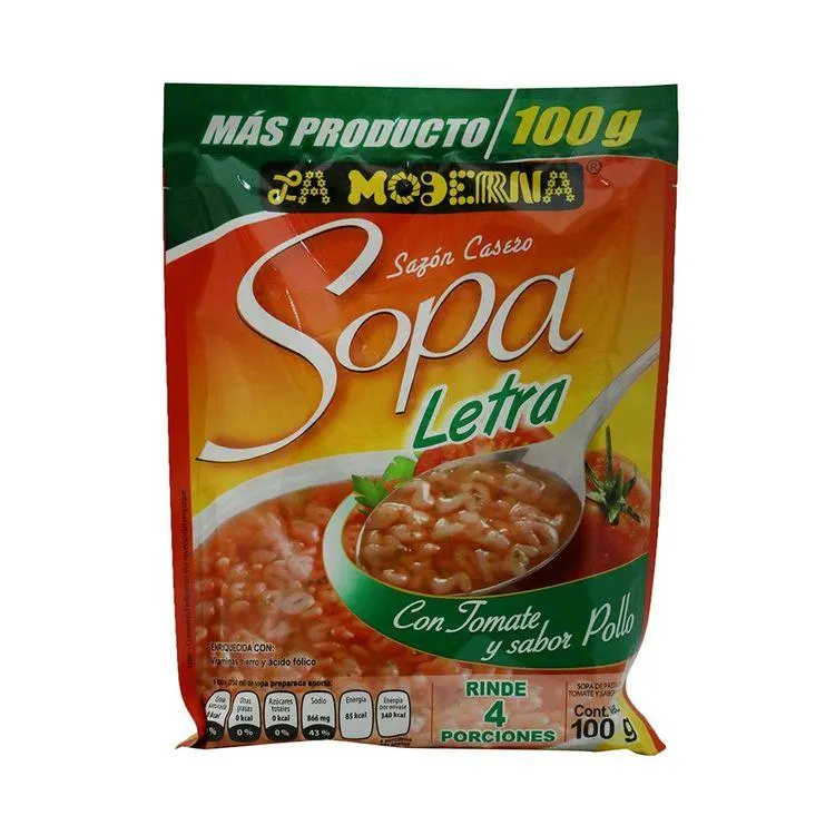 Sopa En Sobre La Moderna Letras C/T 100G - La Moderna - 1 pieza