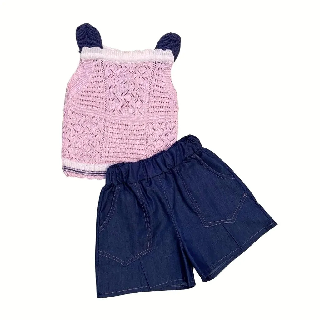 Conjunto 2 piezas, Blusa Tejida con short