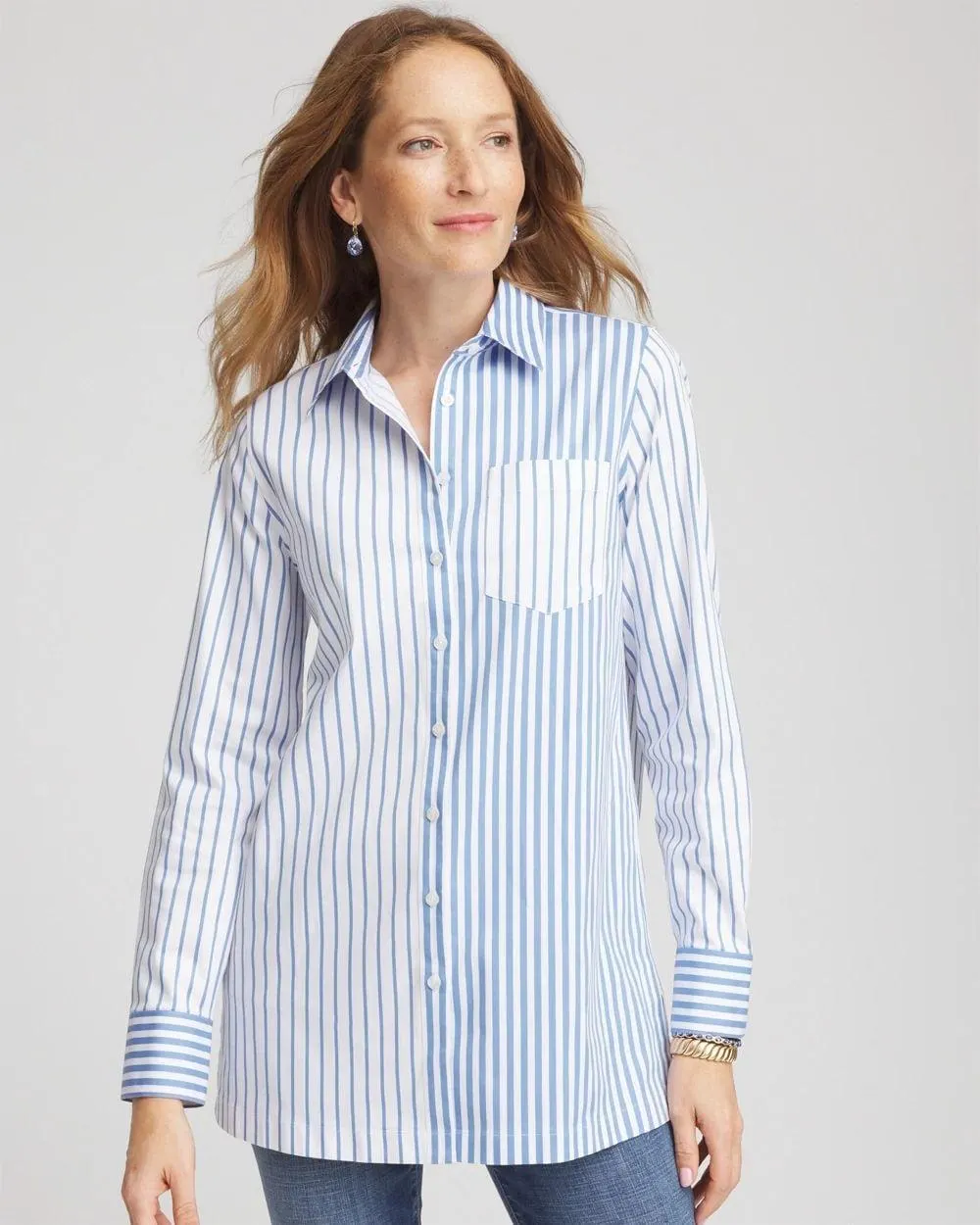 No Iron ™ Stripe Mix Tunic