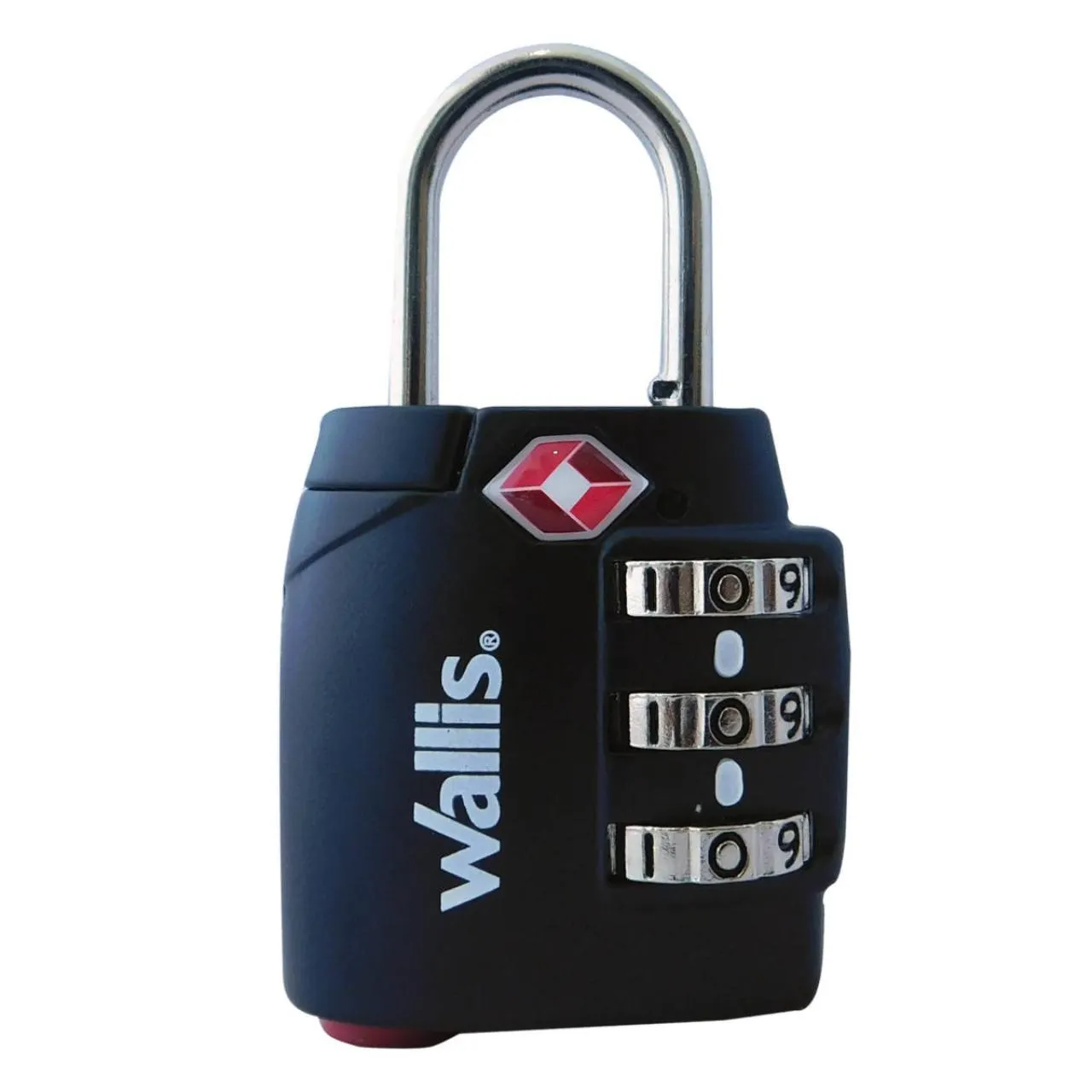 Candado de combinación TSA, combinación 3 discos, negro