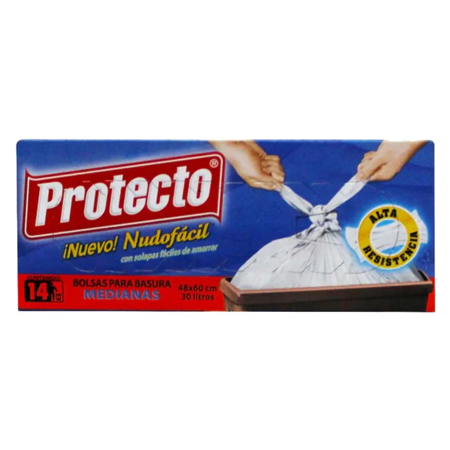 Bolsa Para Basura Protecto Nudo Facil Mediano 48X60 Cm C/14