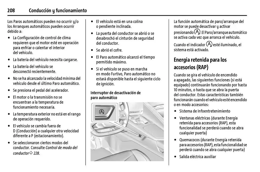 Catálogo de Chevrolet Corvette Stingray Manual del propietario 22 de enero al 31 de diciembre 2025 - Pagina 209
