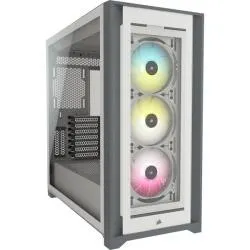 Gabinete Corsair iCUE 5000X, Midi-Tower, ATX/EATX/Micro-ATX/Mini-ITX, USB 3.0, sin Fuente, 3 Ventiladores Instalados, Blanco