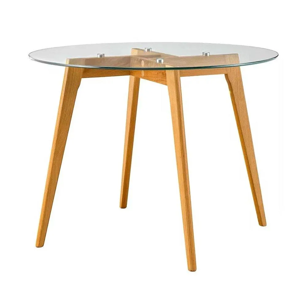 Quetzal - Mesa de comedor estilo moderno con cubierta de cristal