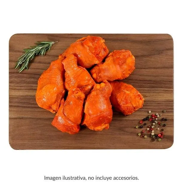 Alitas de pollo adobadas por kg congelado peso aprox por charola 800 g