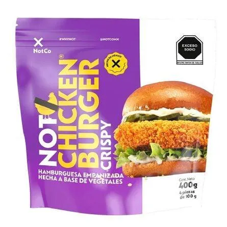 Hamburguesa empanizada hecha a base de vegetales de 400 g