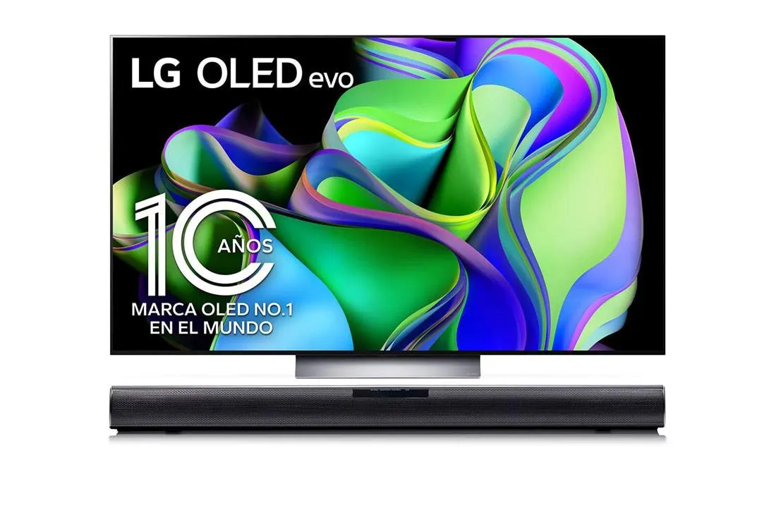 Pantalla LG OLED evo 55'' C3 4K SMART TV con ThinQ AI + LG Sound Bar SQC1