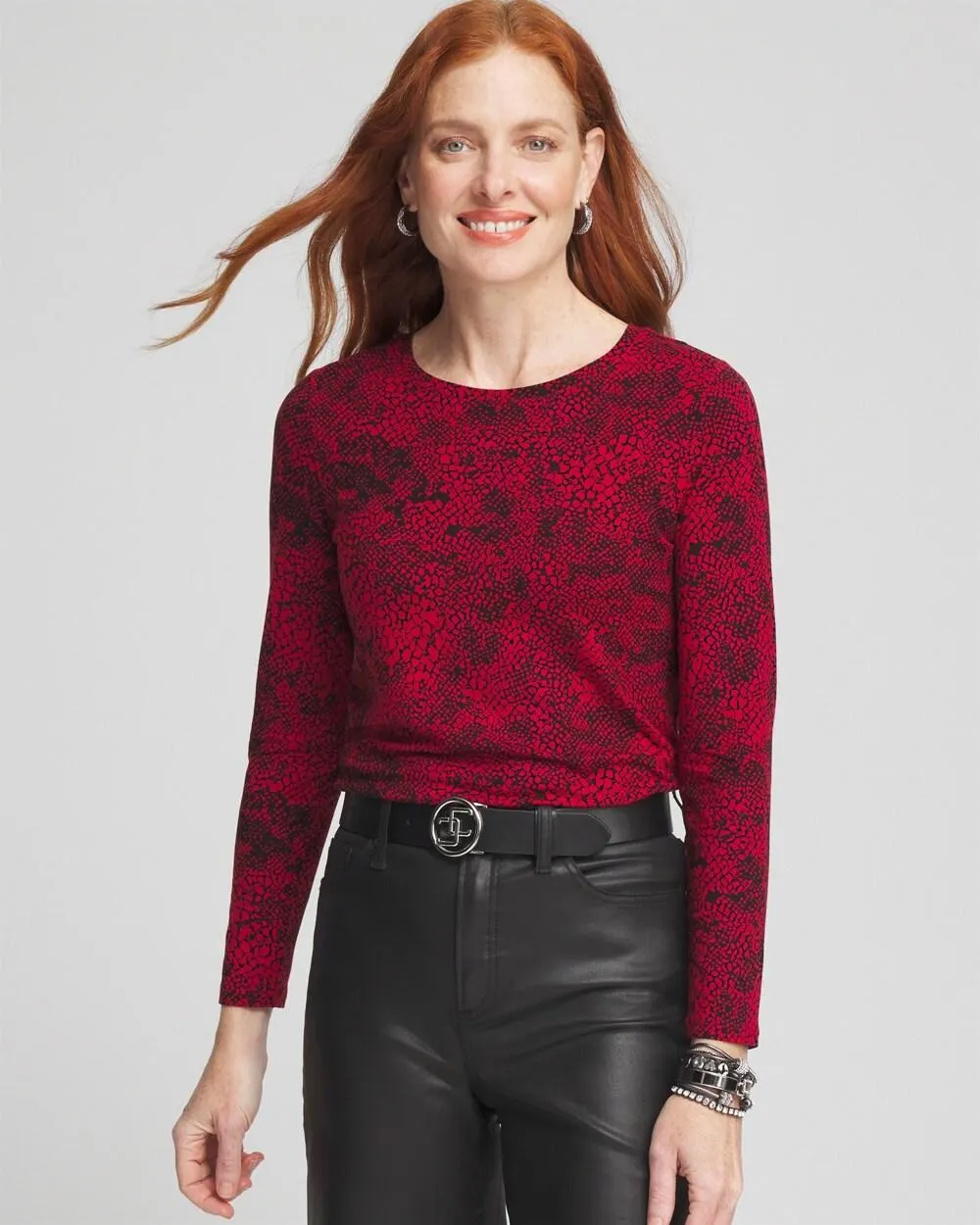 Touch of Cool\u2122 Snake Print Layering Tee