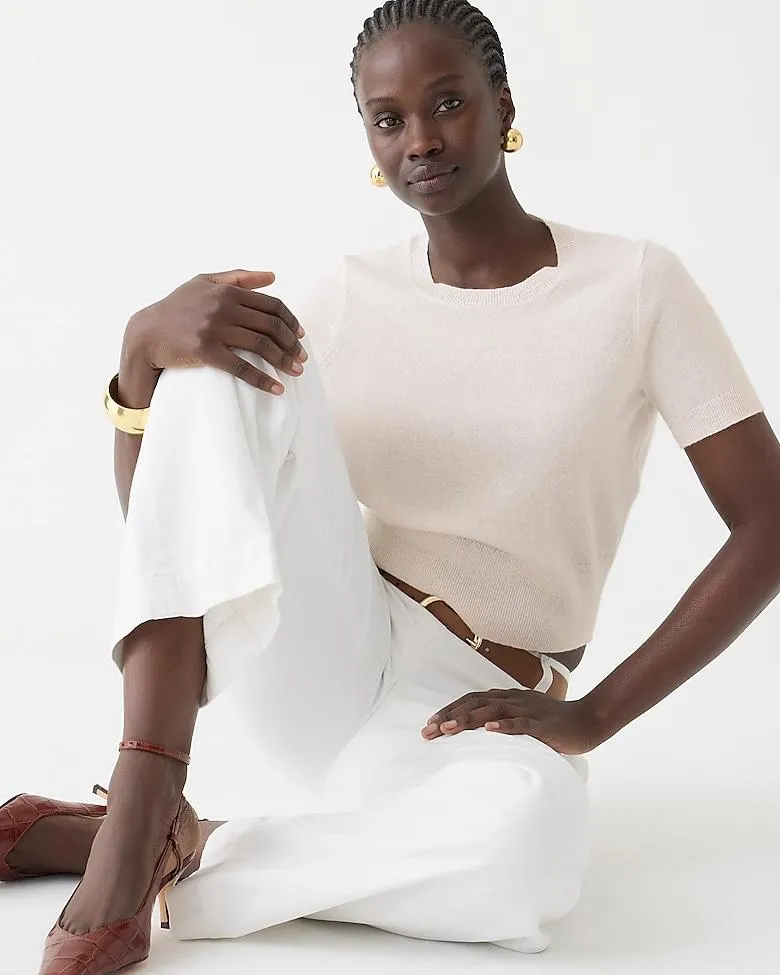 Cashmere shrunken T-shirt
