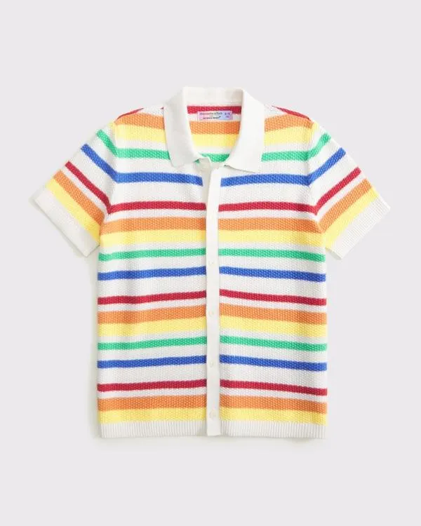 kids pride button-through sweater polo