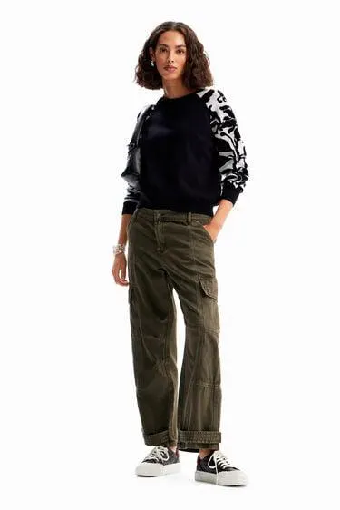 Jersey combinado flores