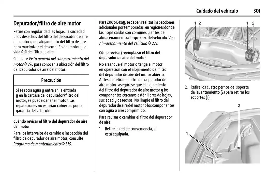 Catálogo de Chevrolet Corvette Stingray Manual del propietario 22 de enero al 31 de diciembre 2025 - Pagina 302