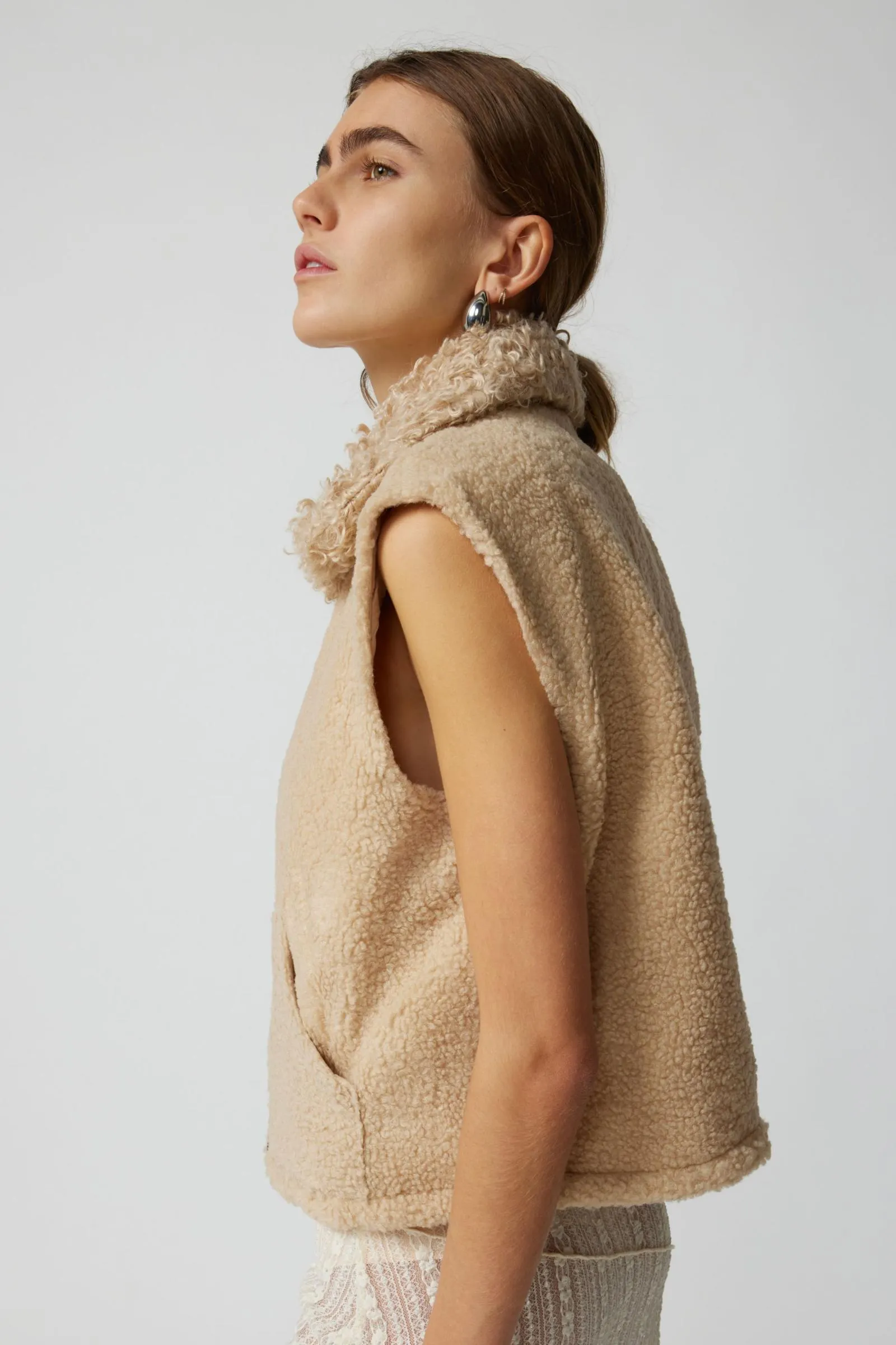 Native Youth Barti Faux Shearling Fleece Vest