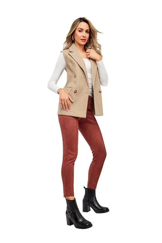 CHALECO BEIGE TIPO SACO OVERSIZE 91551