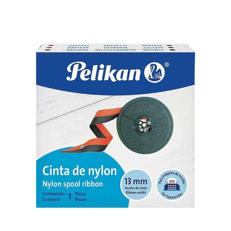 Cinta para Máquina Multicarrete GPO 10 Negro con Rojo Nylon Pelikan