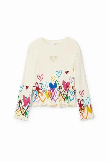 Camiseta cut-out corazones