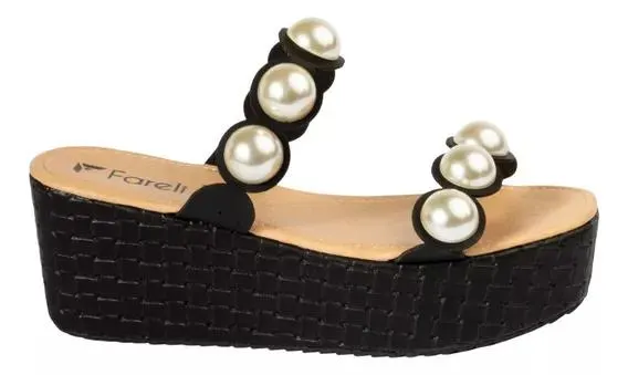 Sandalias Para Mujer De Plataforma Gwen Negra Fareli