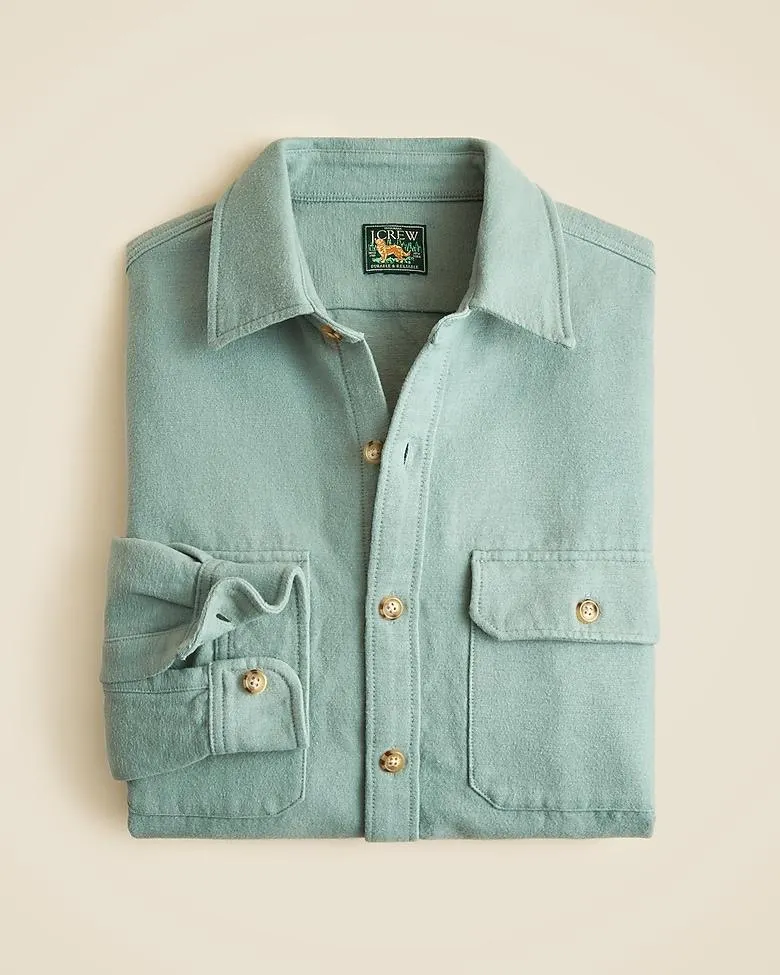 Heavyweight chamois workshirt in Japanese cotton