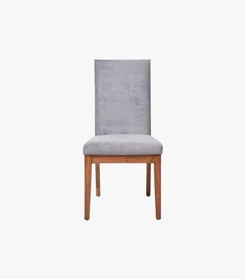 Silla Siena De Madera Tzalam Natural De Tela Color Gris