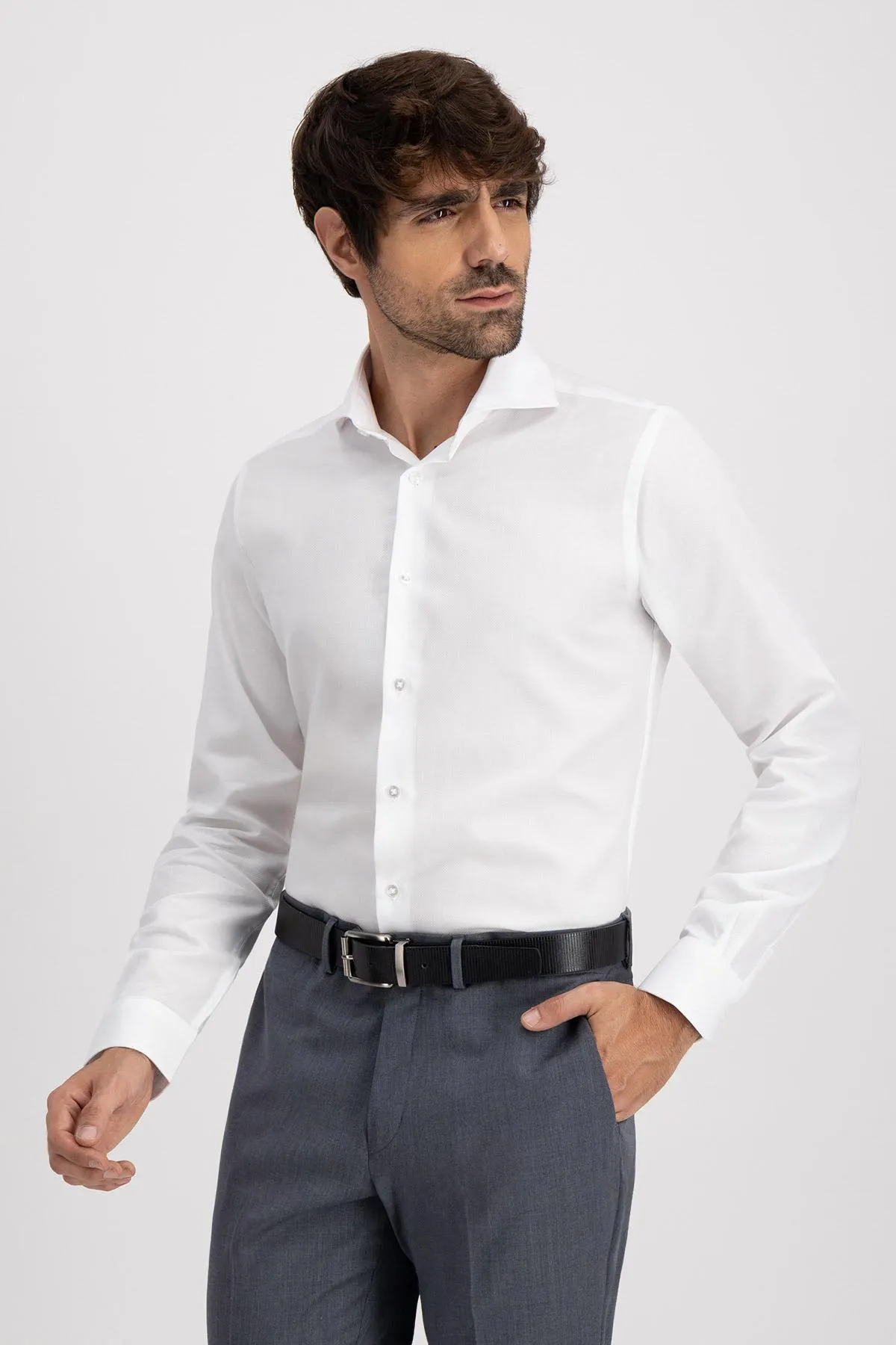 Camisa Vestir COMFORT COTTON Roberts Red Color Blanco Slim Fit