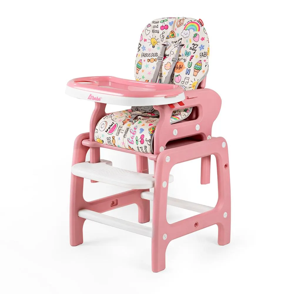Silla Alta D´bebé Multiconfort 2 en 1 Rosa