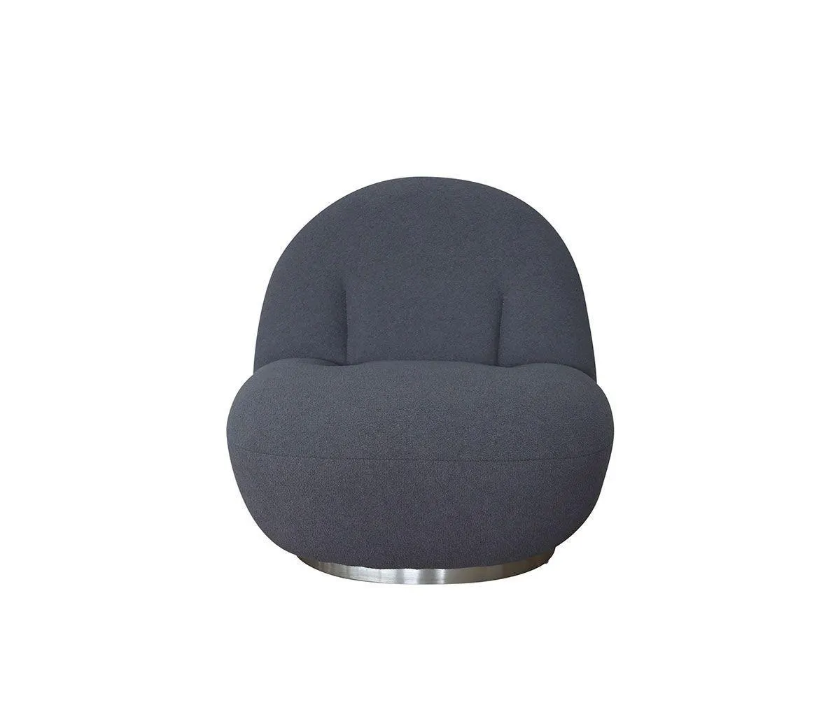 Sillón Taboada base plata - Gris oscuro