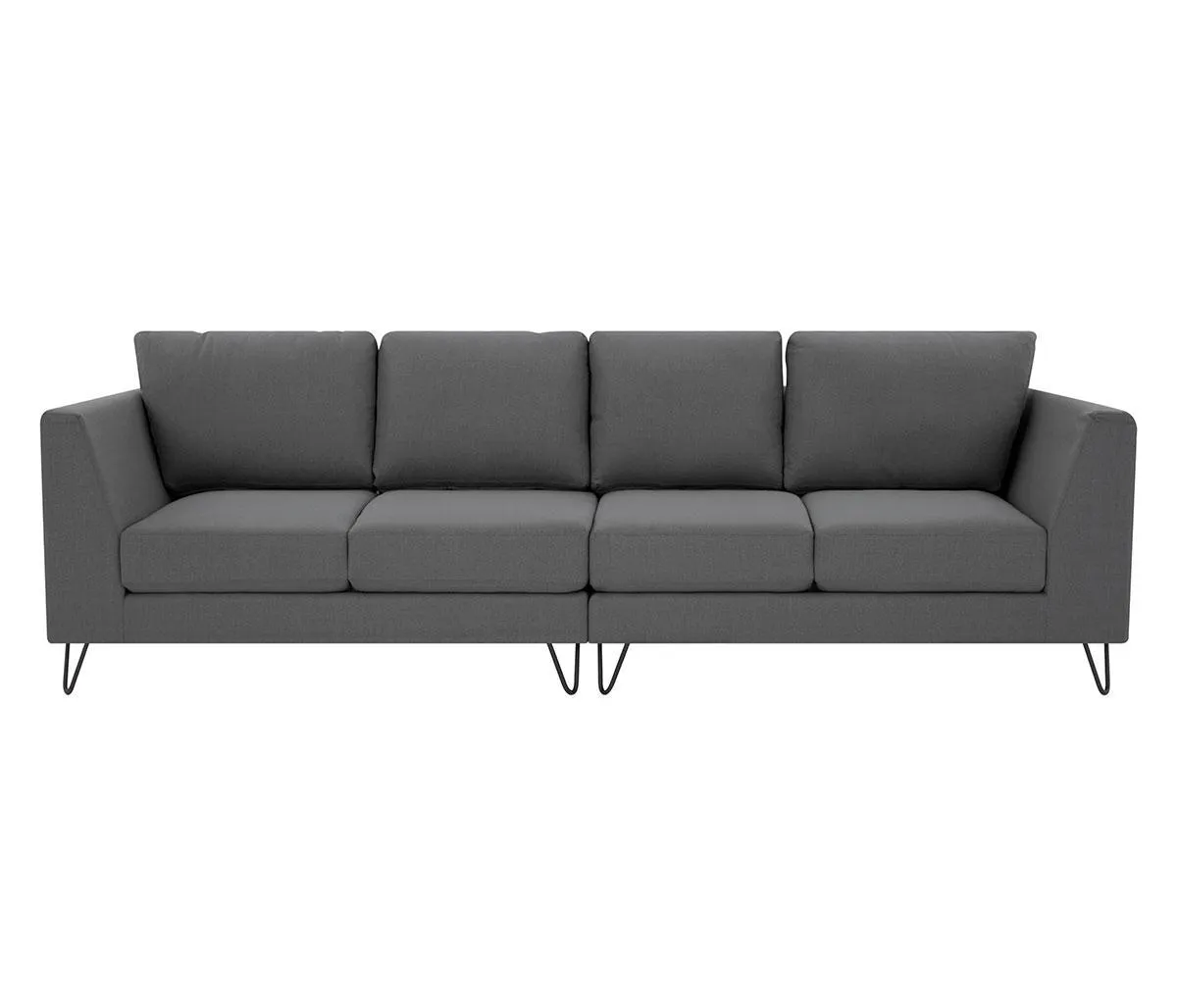 Sofá 4 cuerpos Yoco pata negra - Gris oscuro