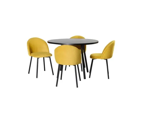 Antecomedor Tubular Redondo Paola 4 Sillas