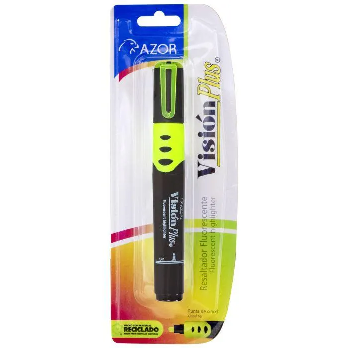 Marcatextos Azor Visión Plus Bl/1 Amarillo, Punta Cincel