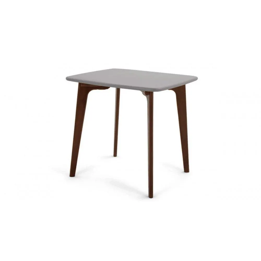 Nolam - Mesa de comedor minimalista madera encino tinta nogal y color gris claro
