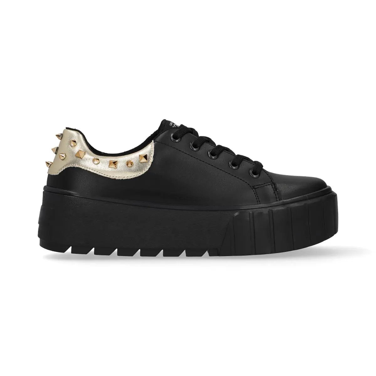 SNEAKER OZONO PARA MUJER ESTILO 651101 NEGRO - ORO