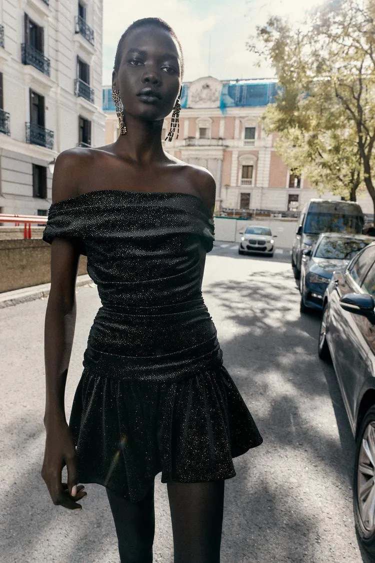 VESTIDO MINI TERCIOPELO BRILLOS