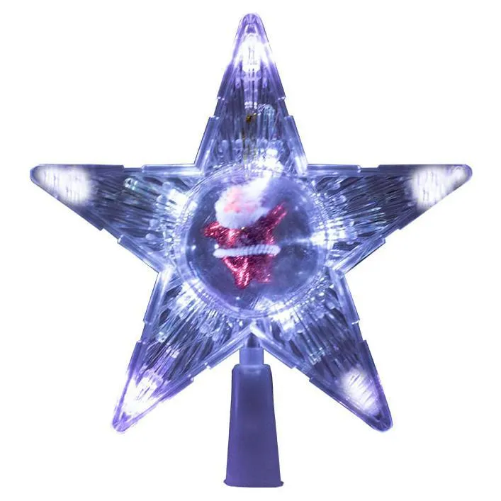 Punta Para Árbol Estrella Luz Led Blanca Plástico Resistente