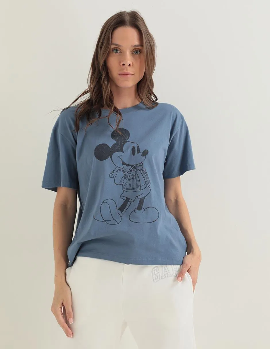 Playera manga corta cuello redondo para mujer