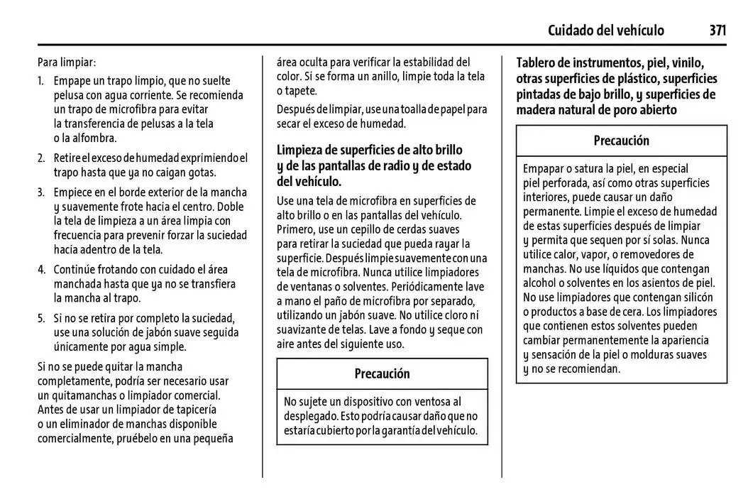 Catálogo de Chevrolet Corvette Stingray Manual del propietario 22 de enero al 31 de diciembre 2025 - Pagina 372